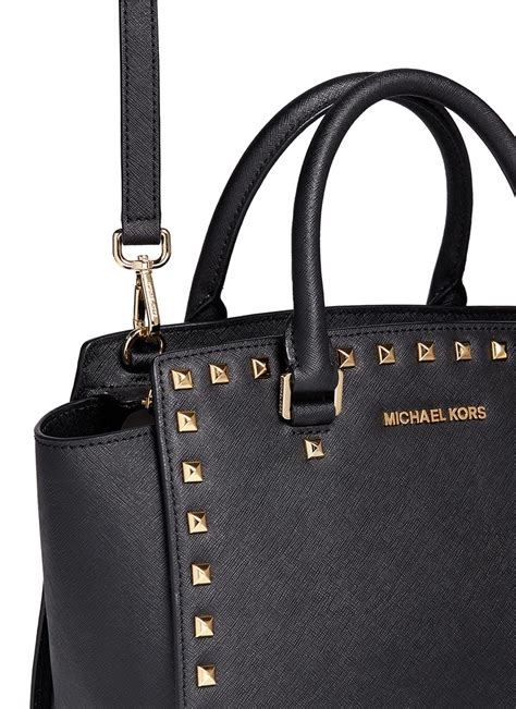 michael kors selma studded crossbody|Selma Medium Saffiano Leather Crossbody .